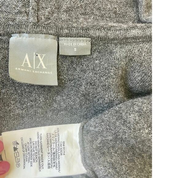 ARMANI EXCHANGE VEST HOODED MERINO WOOL SZ SMALL GRAY SOPHISTICATED VERSATILE - Picture 3 of 16
